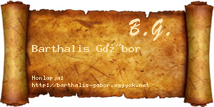Barthalis Gábor névjegykártya
